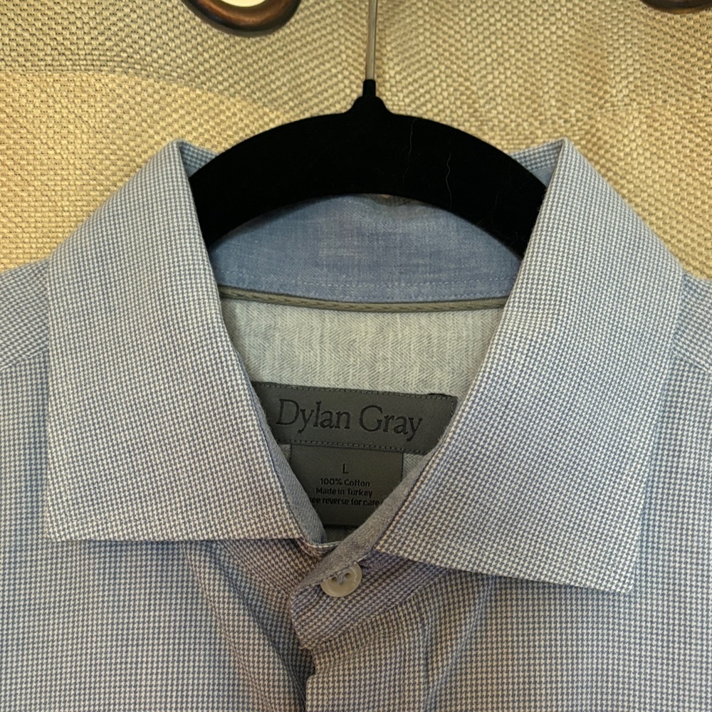 Dylan Gray Men's Blue Check Shirt Size Large